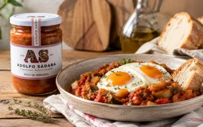 Huevos con pisto de verduras Adolfo Sádaba